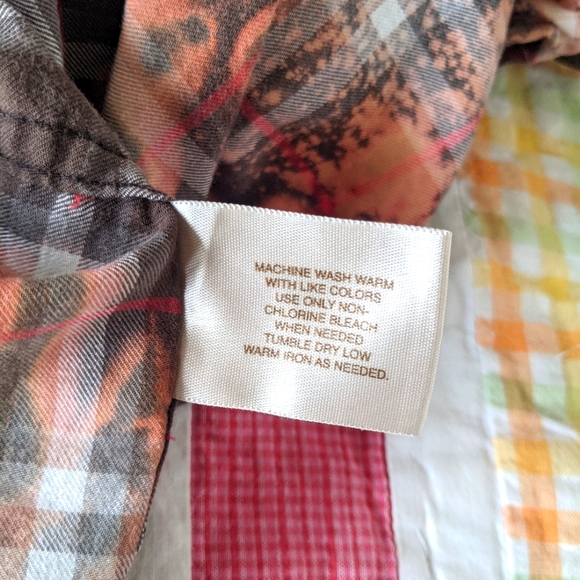 Distressed Boyfriend Plaid button down sz S - Picture 7 of 8